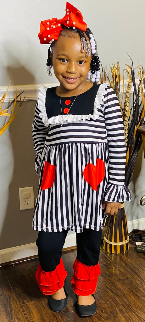 LOVE Black Stripe Outfit - Sassy Princess Collection