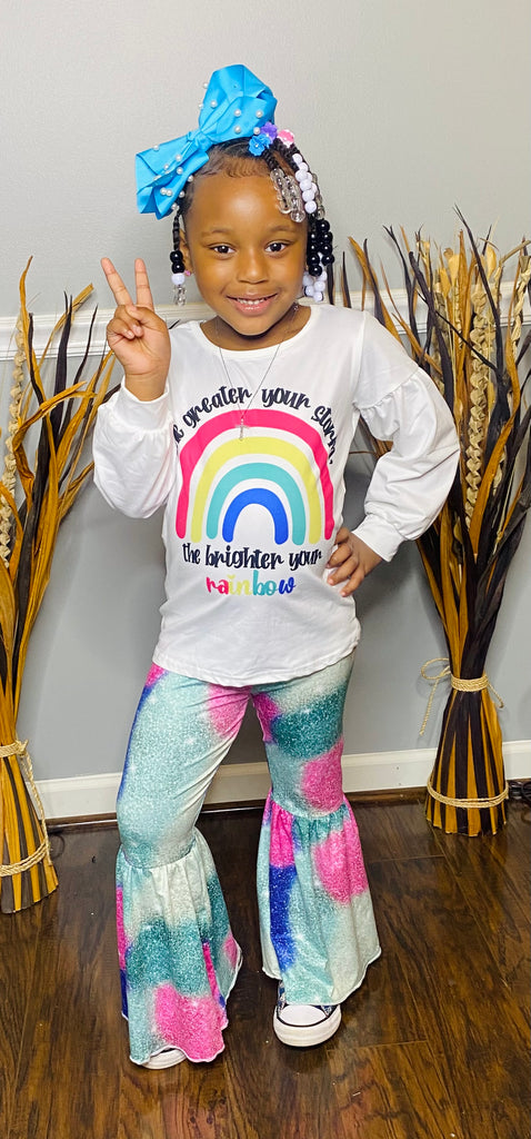 "The Greater Your Storm, The Brighter Your Rainbow " outfit - Sassy Princess Collection