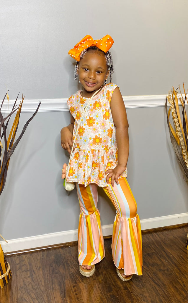 Floral and Stripes pants set - Sassy Princess Collection